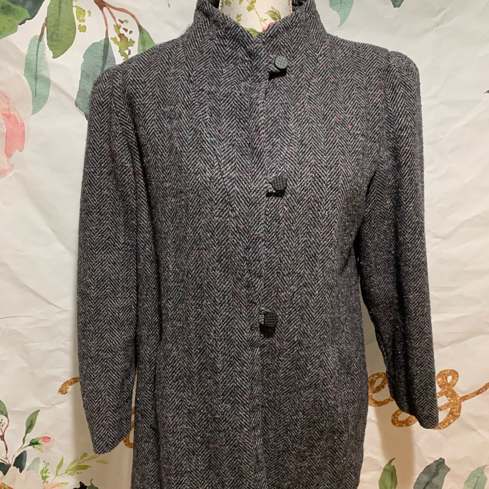 Women's Herringbone Coat - Gray